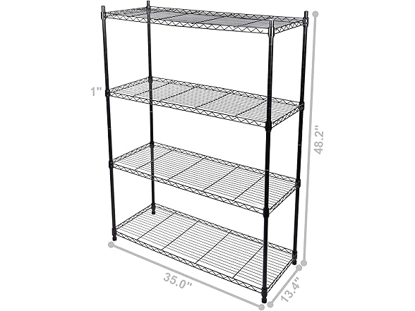 Elevon 4-Shelf Adjustable, Heavy Duty Storage Shelving Unit
