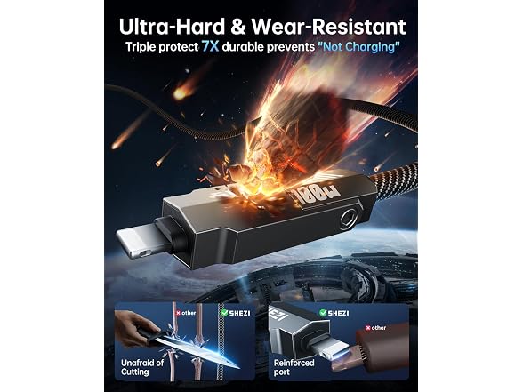 SHEZI Nylon Braided 4 in 1 USB C Cable