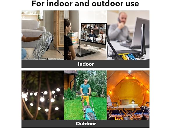 BN-LINK 15 ft Indoor/Outdoor Extension Cord 16/3 SJTW, Blac