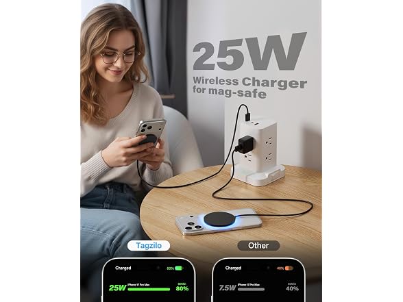 TAGZILO 2-Pack 25W Wireless Charger Black