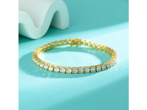 Gold Simulated Diamond Tennis Bracelet
