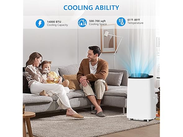 PioneerWorks 14000 BTU Portable Air Conditioners,Port