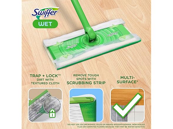 Swiffer Swiffer Sweep + Mop, Wet Pads Refill, Fl