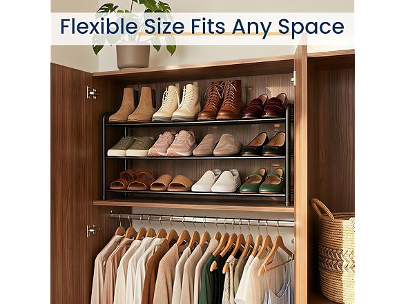 ENJOYBASICS 3 Tier Expandable Shoe Rack - Gallery 6