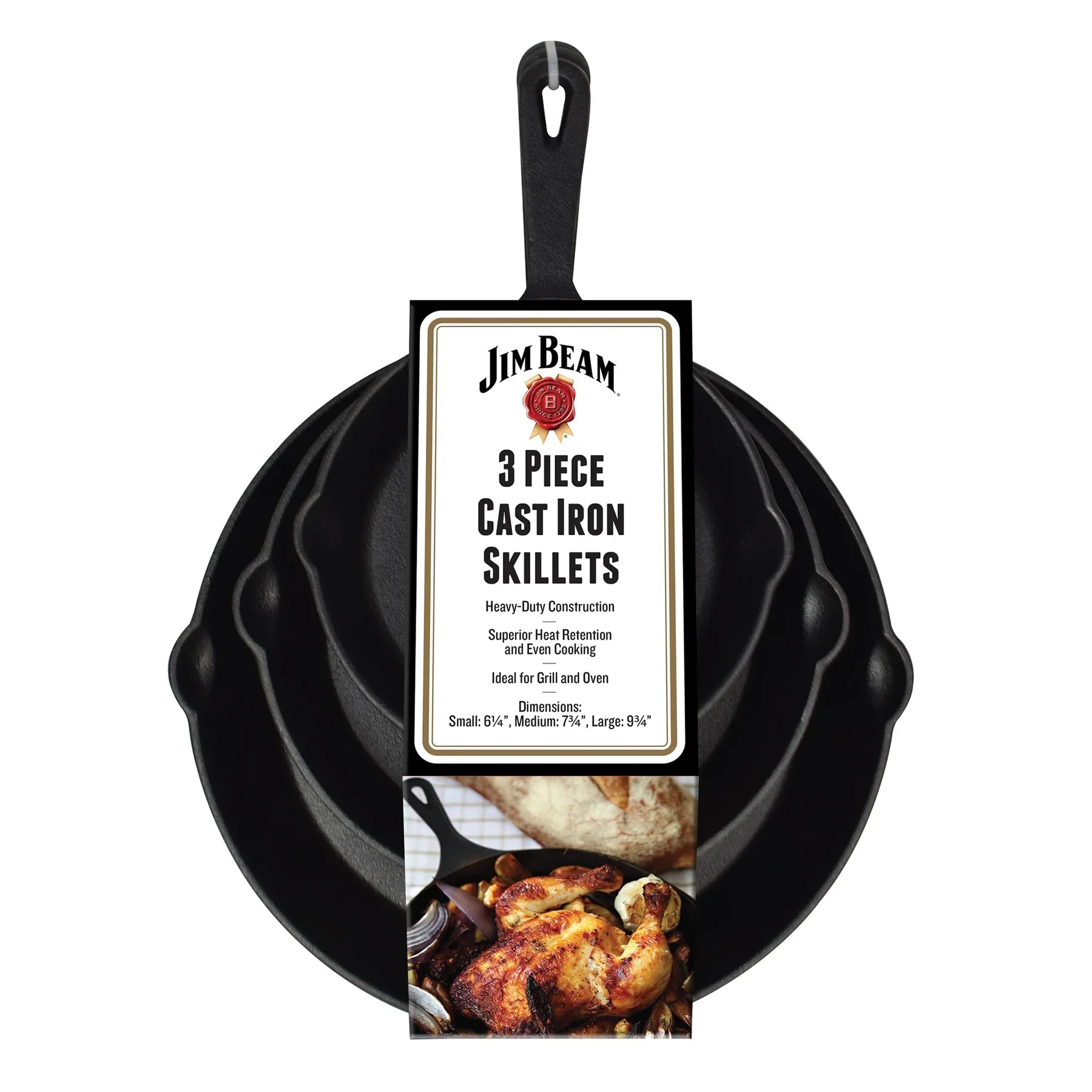 Jim Beam Cast Iron 3 Piece Skillet - Gallery 11
