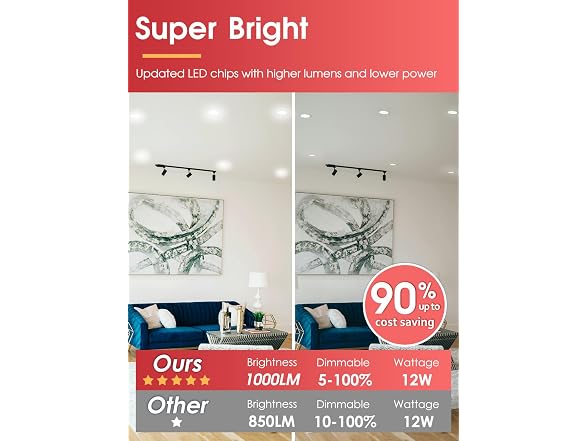 6 Pack Adjustable Recessed Lights