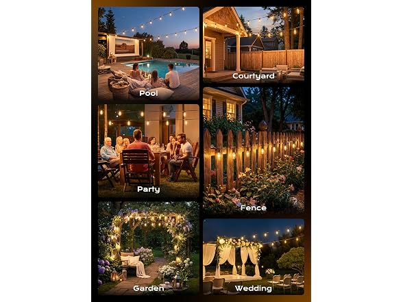 Minetom 152FT Outdoor String Lights with Remote