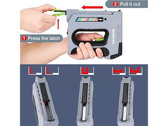 WORKPRO 5 in 1 Cordless Staple Gun