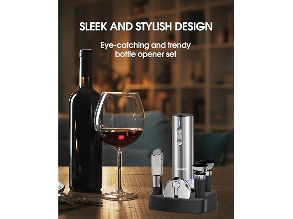 Electric Wine Opener Set 6-in-1 w/ Stand