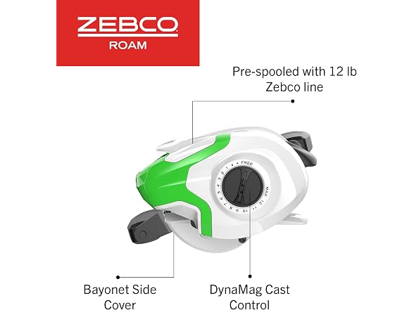 Zebco Roam Baitcast Reel and Fishing Rod Combo