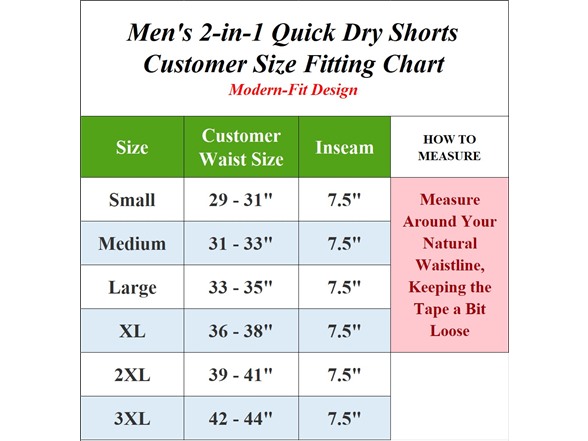 3Pk Mens 2-in-1 Quick Dry Shorts w/Liner