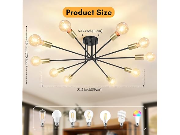 Bosceos Semi Flush Mount Ceiling Light Fixture - Gallery 6