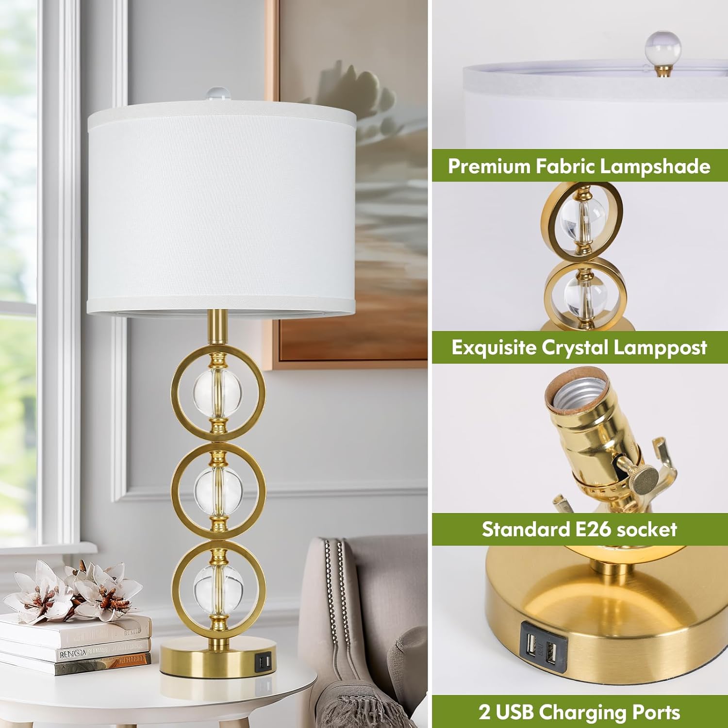VerRon Set of 2 Modern Table Lamps - Gallery 12