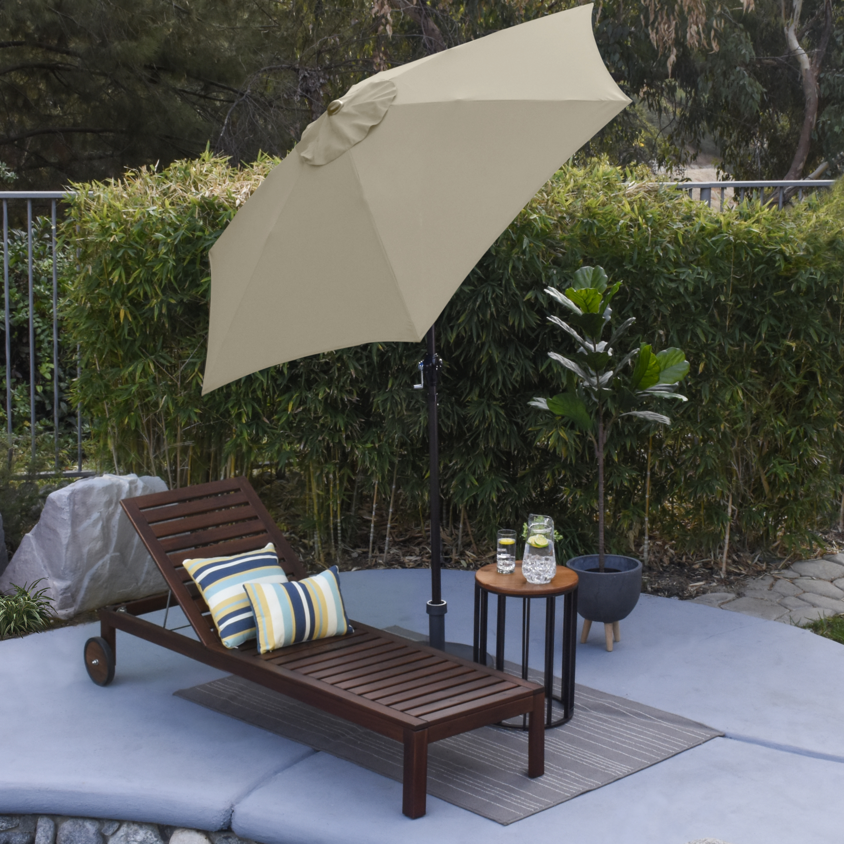 Astella 7.5'Rd Tiliting Aluminum Patio Umbrella, Crank Open - Gallery 49