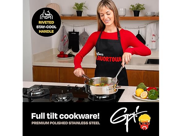Guy Fieri's Flavortown 5 Qt. Stainless Steel Sautepan