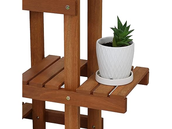Sunnydaze 36" Wood Multi-Tiered Plant Stand