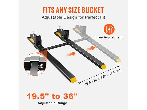 Pallet Forks, 4000 lbs Clamp on Pallet Forks