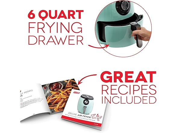 DASH Deluxe Air Fryer+Oven Cooker- Aqua
