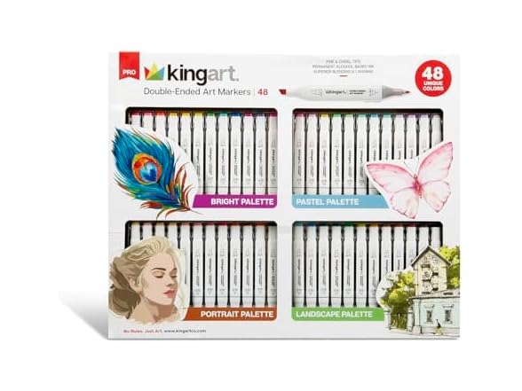 KINGART PRO Double-Ended Art Markers 48 Colors