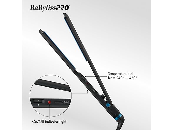BaBylissPRO Nano Titanium Ultra-Thin 1 1/2-Inch Flat Iron 