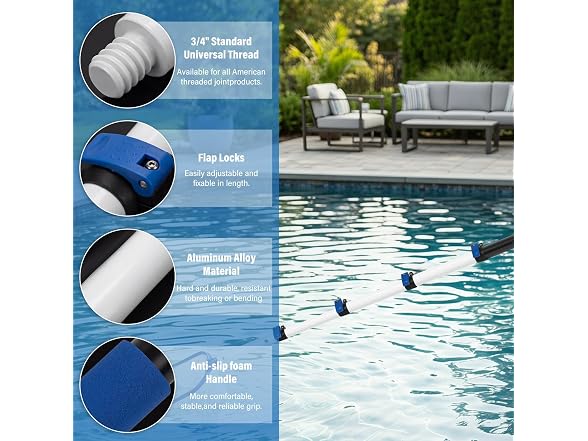 getlstub 16FT Telescopic Pool Pole