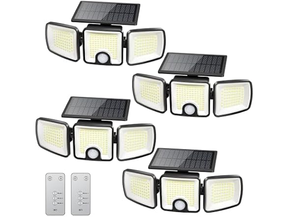 Brightown 4 Pack Solar Flood Outdoor Lights