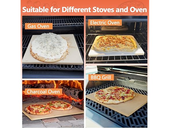 MAXTBEE 15x12 Inch Rectangle Pizza Stone for Oven and Grill