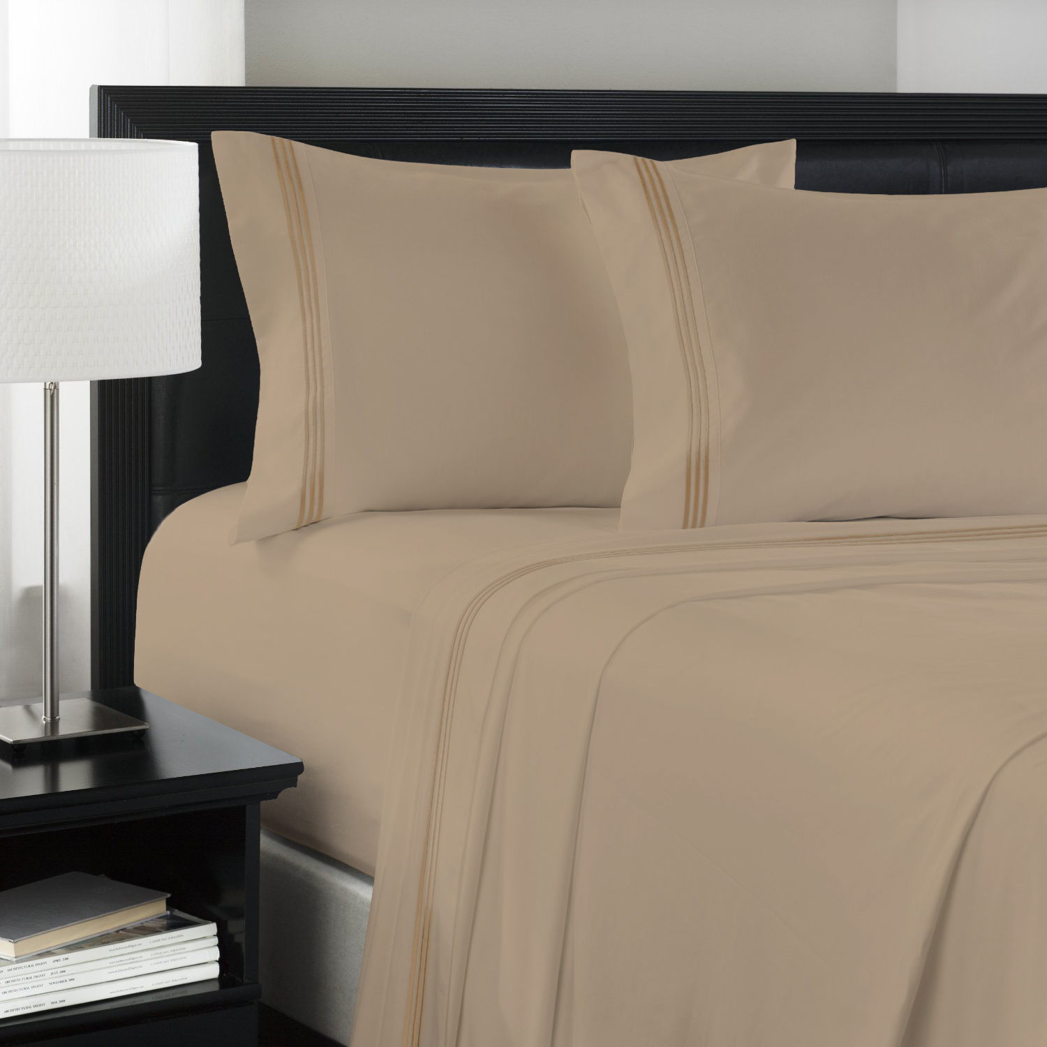 Luxury Home 3 Lines Microfiber Sheet Set - Gallery 18