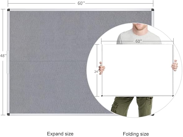 VIZ-PRO Fabric Board, 60x48", Grey