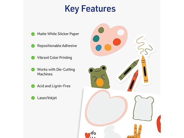 Avery Printable Sticker Paper, 8.5" x 11
