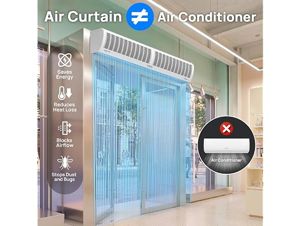 TURBRO 60 in Air Curtain Fan, White