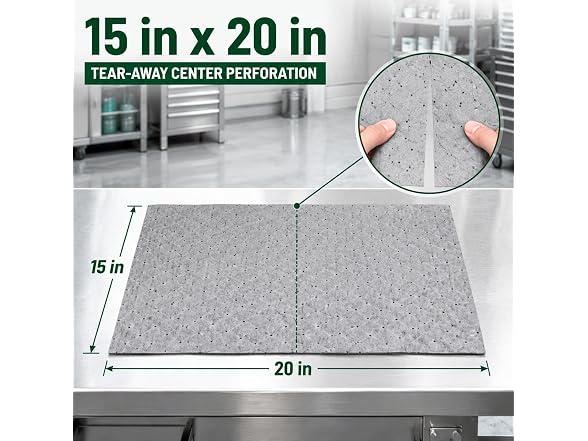 Pooker 15x20in Oil Absorbent Pads 50-Pk