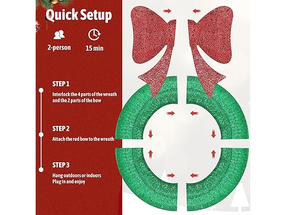 36 Inch Outdoor Christmas Wreath