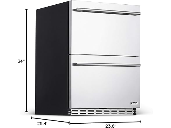 Newair Outdoor Dual Drawer Fridge - 20 Bottles/80 Cans