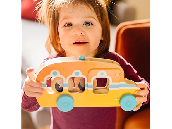 Melissa & Doug GO Tots Wooden Roll & Ride Bus