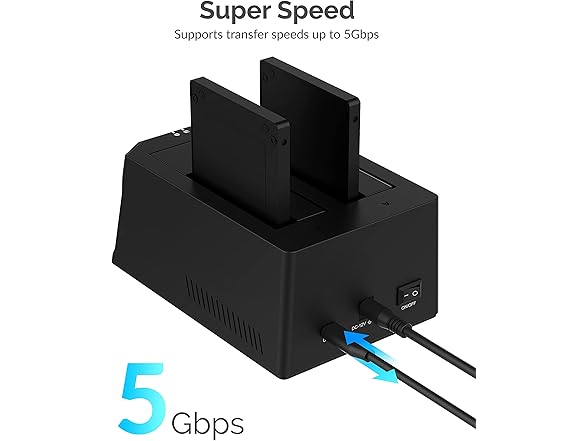 USB Type C Dual Bay Hard Drive Docking Station