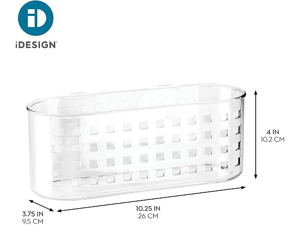 iDesign Hanging Suction Shower Caddy Basket