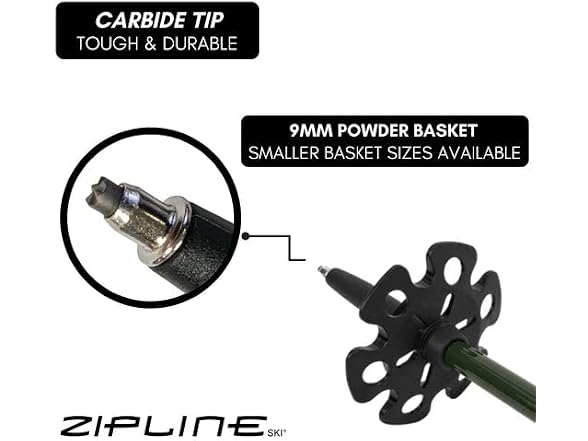 Zipline Ski Ski Poles Graphite Carbon Composite i