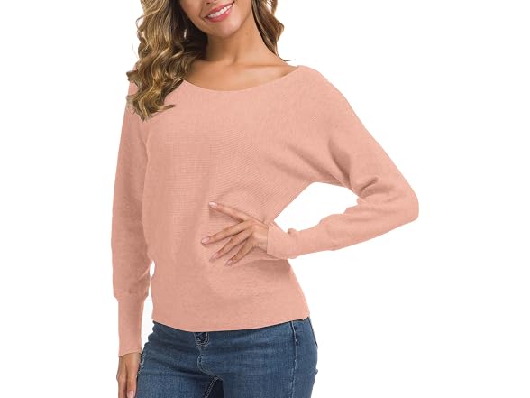 Feiersi Women (L) Off Shoulder Sweater Pullover