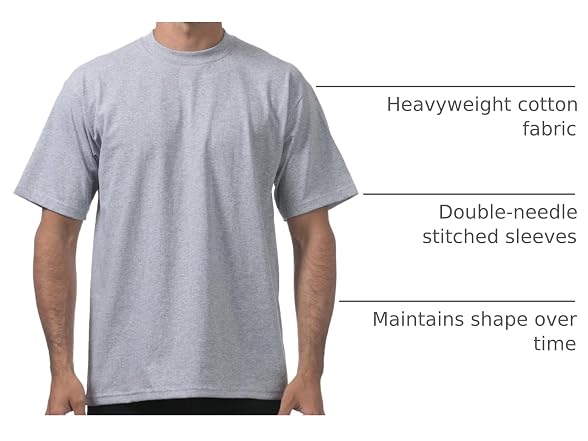 Pro Club Men (3XL) Heavyweight Cotton Crew T-Shirt