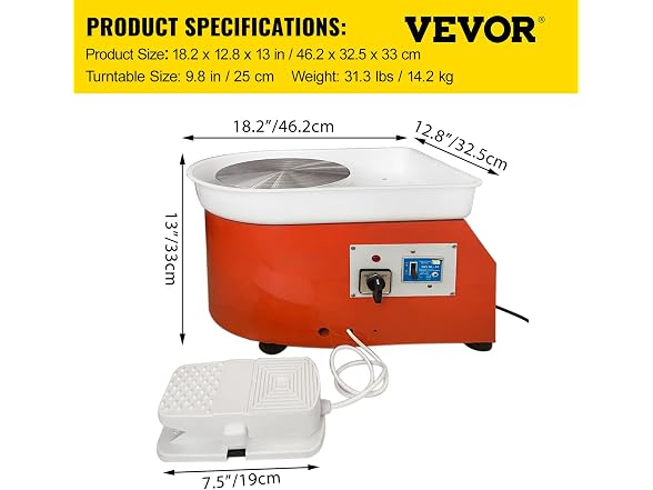 10in Pottery Wheel Forming Machine Ceramic Work