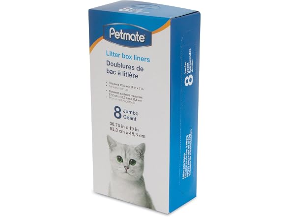 Petmate, Litter Pan Boxed Liners, Jumbo, 8 Pack
