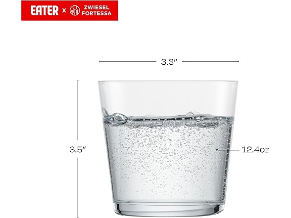 Eater x Zwiesel Crystal Glass, 12 Ounce Double Old Fashioned (Set of 8)