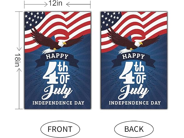 Meltelof Happy 4th of July Garden Flag