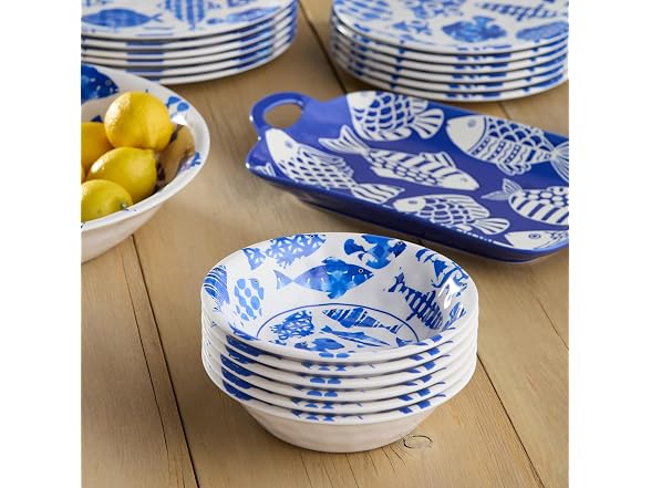 Fish Tale 7.5 Inch MELAMINE ALL PURPOSE BOWLS, SETof 6