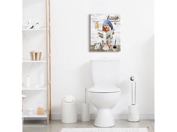 Beabalea Funny Bathroom Decor Wall Art