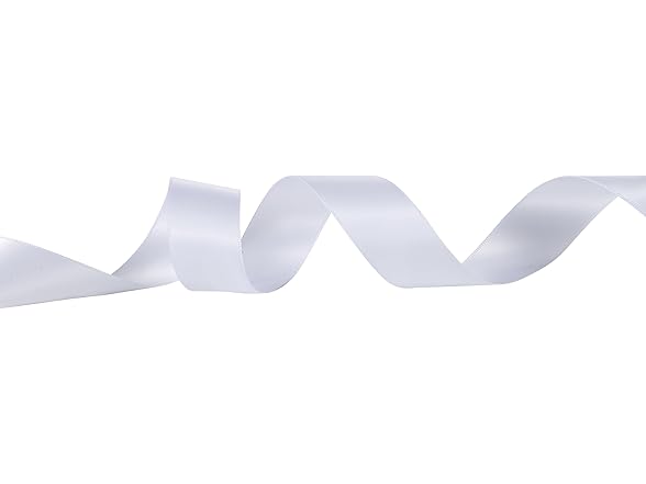 JCFINE Double Faced White Satin Ribbon