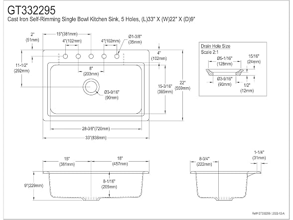 Kingston Brass Single Bowl Drop-In Kitchen Sink, White