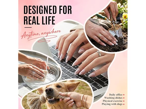 Press On Nails Short Almond Fake Nails