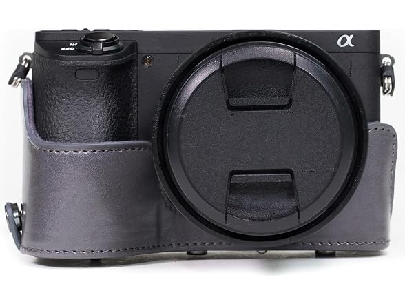 MegaGear Ever Ready Leather Camera Case and Strap (Gray)